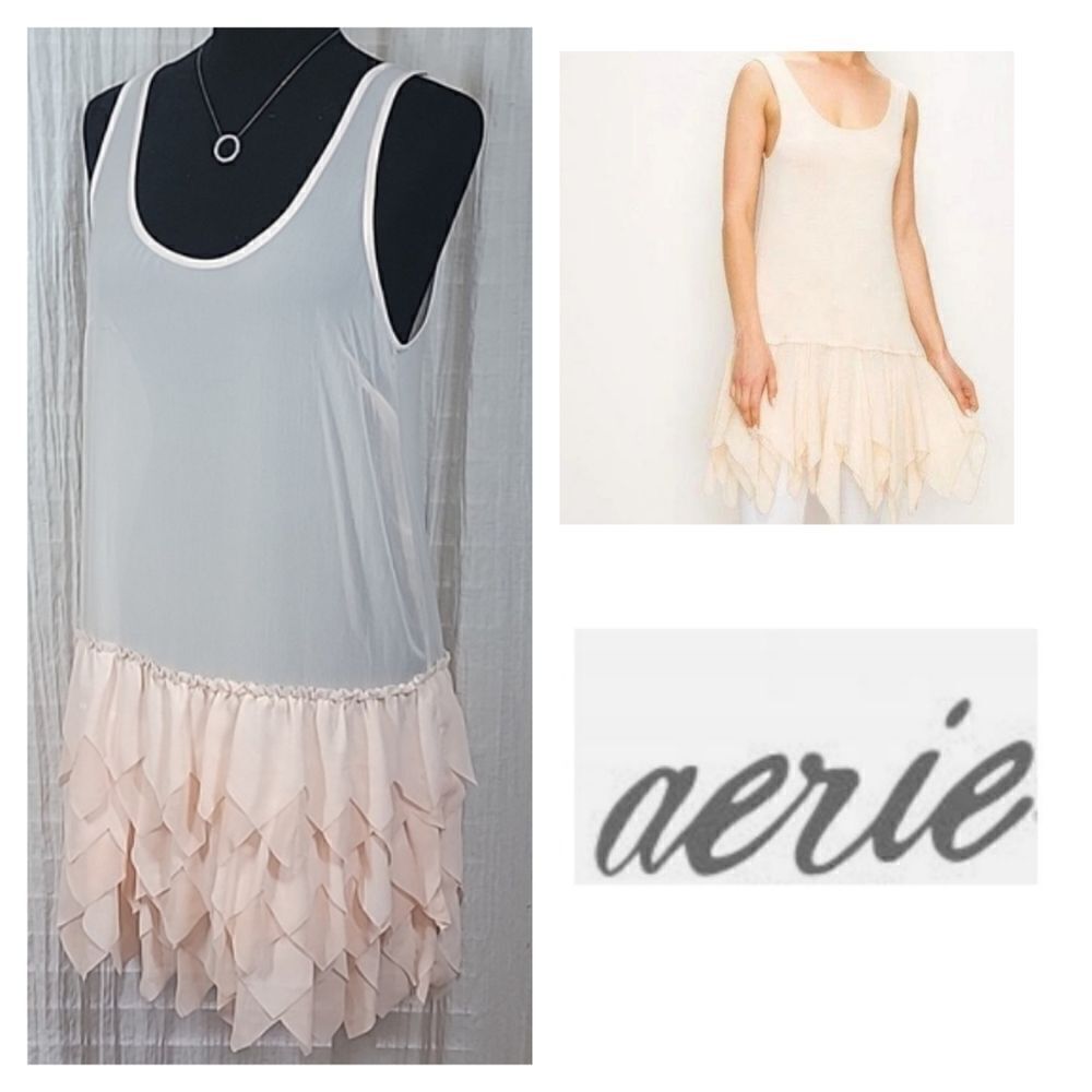 AERIE Sleeveless Ballerina Sheer Tunic Top Dress